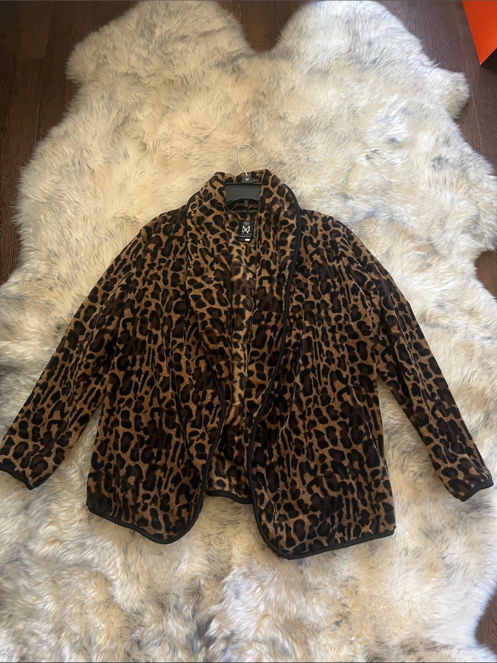 Ashley By 26 International Leopard Print Teddy Jacket - Brown & Black